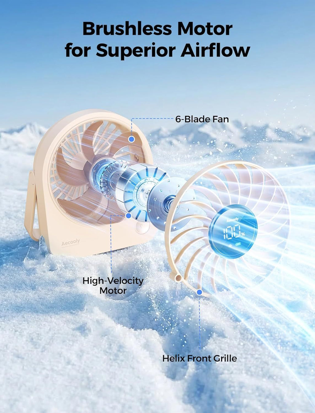 Portable Four-Speed USB Desk Fan