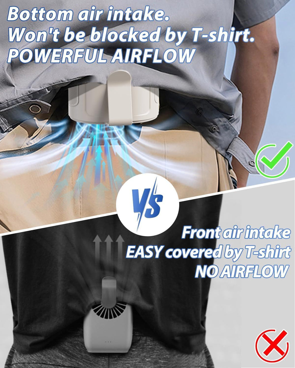 Hands-Free Rechargeable Fan for Work and Travel