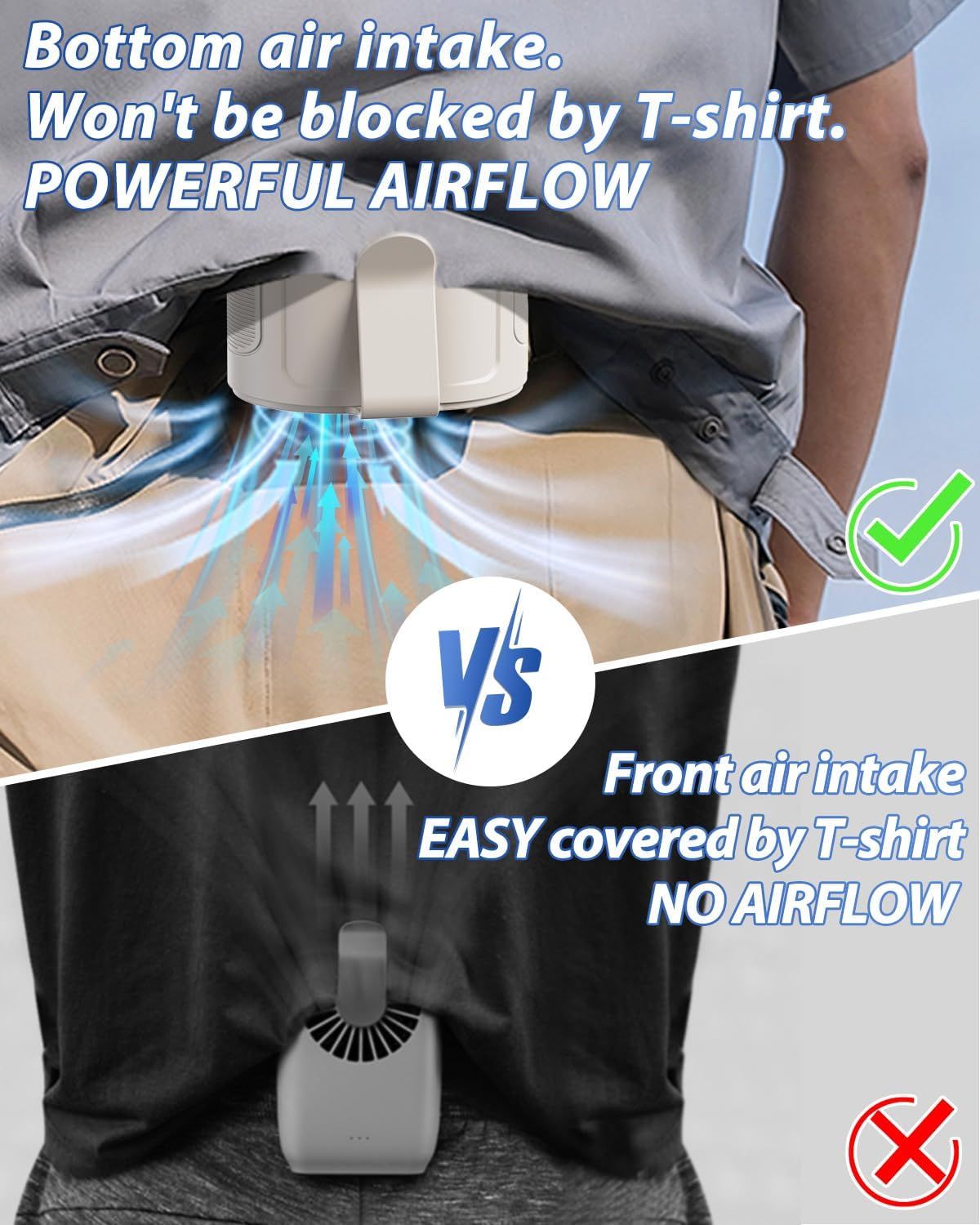 Hands-Free Rechargeable Fan for Work and Travel
