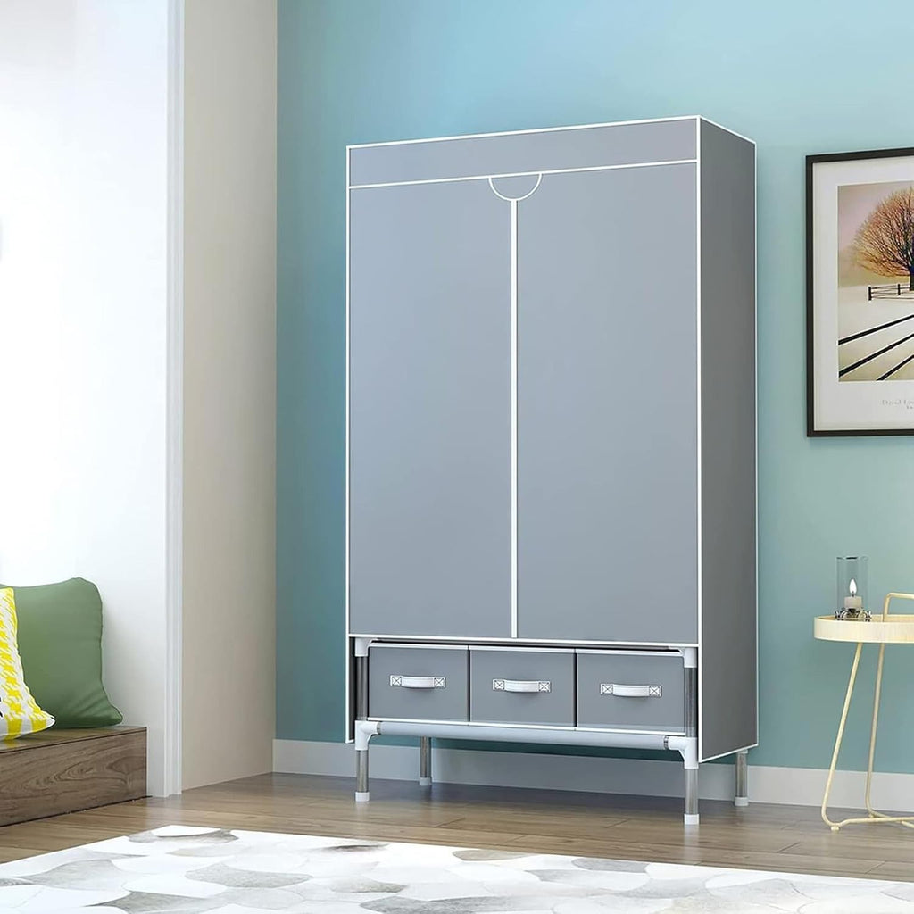 Portable Closet Organizer with Hanging Rack and Drawers