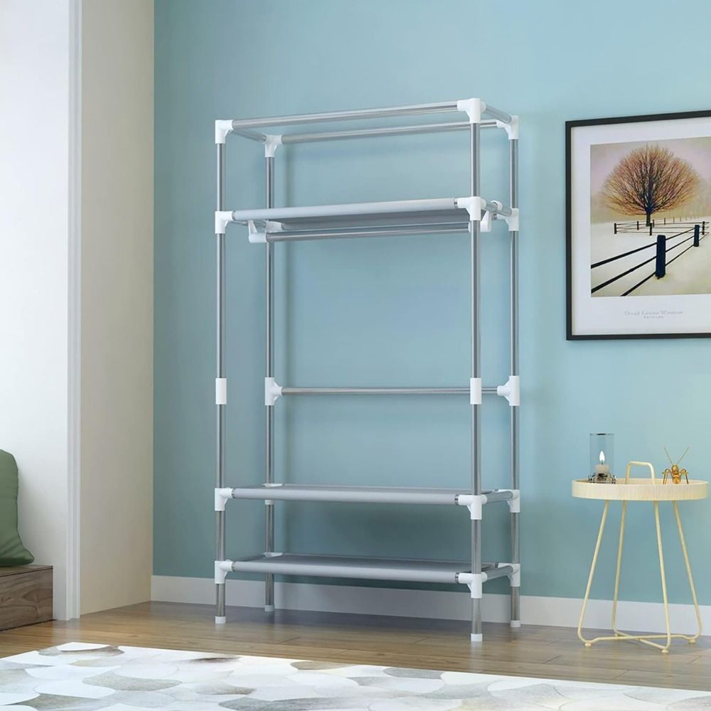 Portable Closet Organizer with Hanging Rack and Drawers
