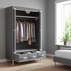 Portable Closet Organizer with Hanging Rack and Drawers