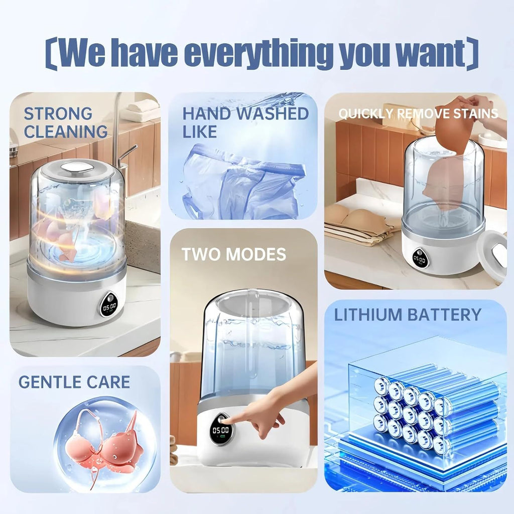 Cordless Mini Washer for Delicates and Travel