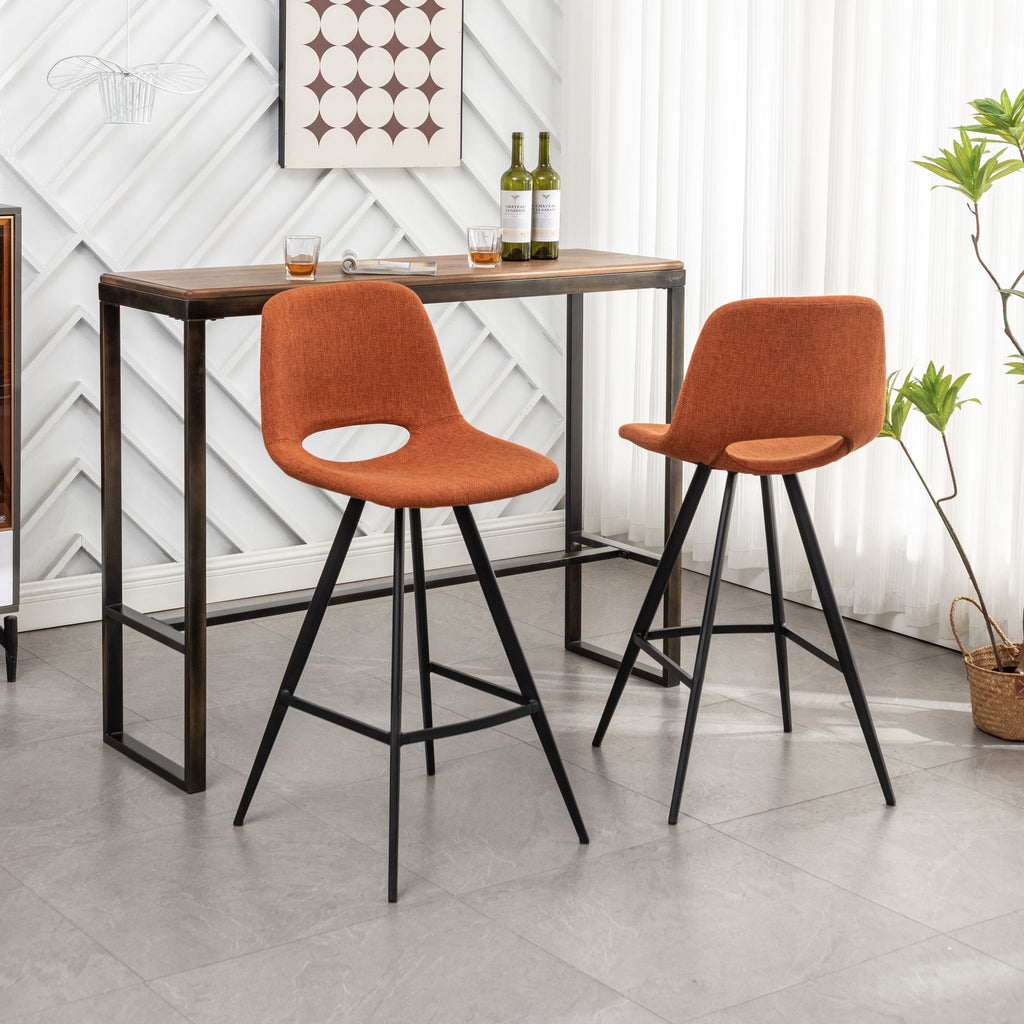 Porth Fabric Counter Height Stools, Set of 2 – Plush Seating with Footrests