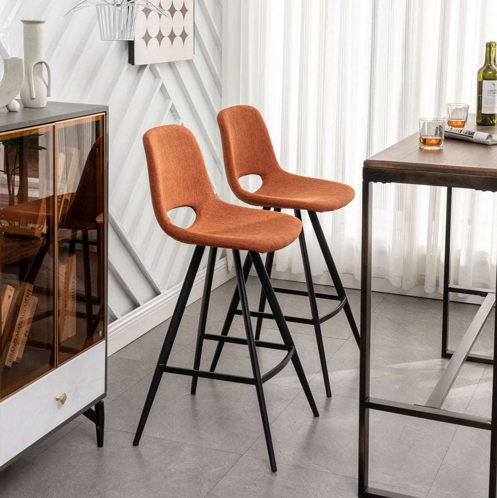 Porth Fabric Counter Height Stools, Set of 2 – Plush Seating with Footrests
