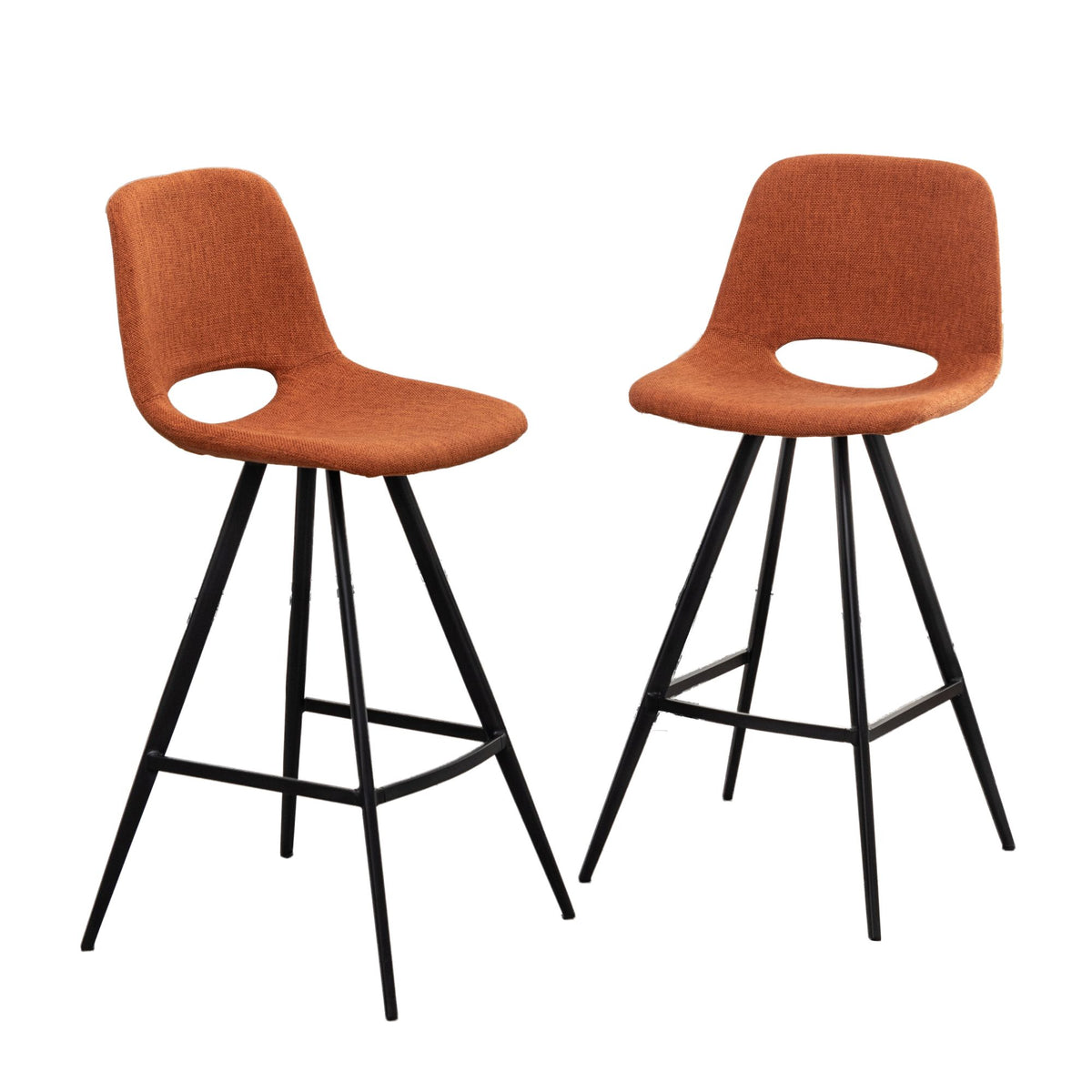 Porth Fabric Counter Height Stools, Set of 2 – Plush Seating with Footrests
