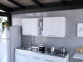 Portofino 150 Wall Cabinet – Double Door, Open Shelving, Built-In Dish Rack – White
