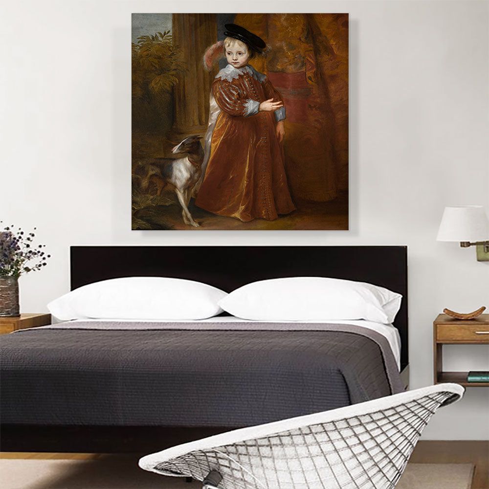 Prince Willem II of Orange With a Dog Canvas Art