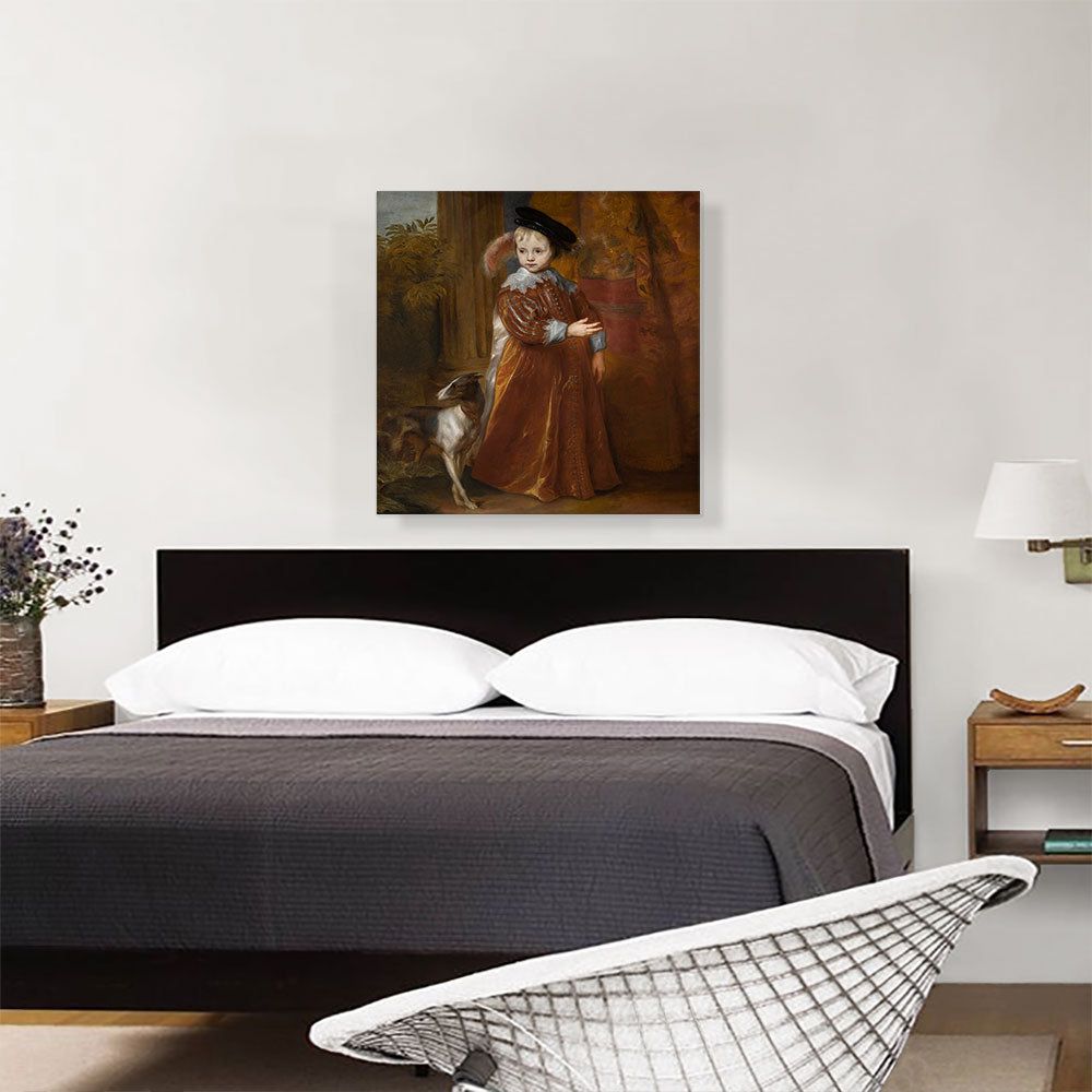 Prince Willem II of Orange With a Dog Canvas Art