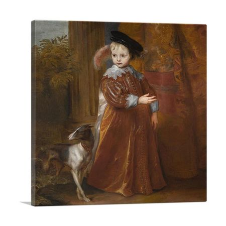 Prince Willem II of Orange With a Dog Canvas Art