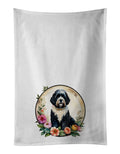 Portuguese Water Dog and Flowers Kitchen Towel Set