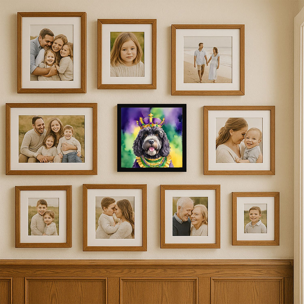 Portuguese Water Dog King of Mardi Gras Wall Art