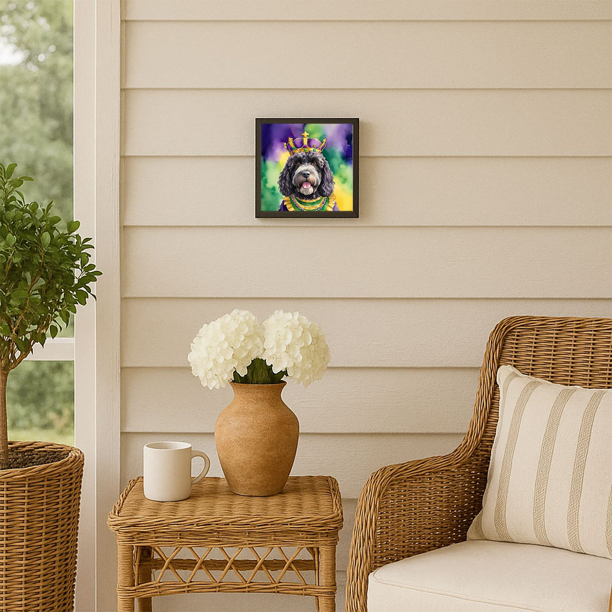 Portuguese Water Dog King of Mardi Gras Wall Art