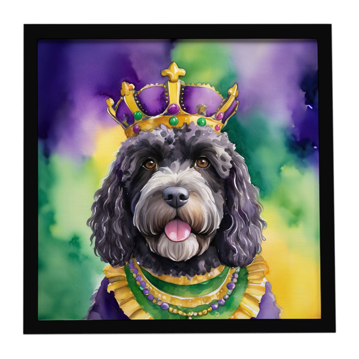 Portuguese Water Dog King of Mardi Gras Wall Art