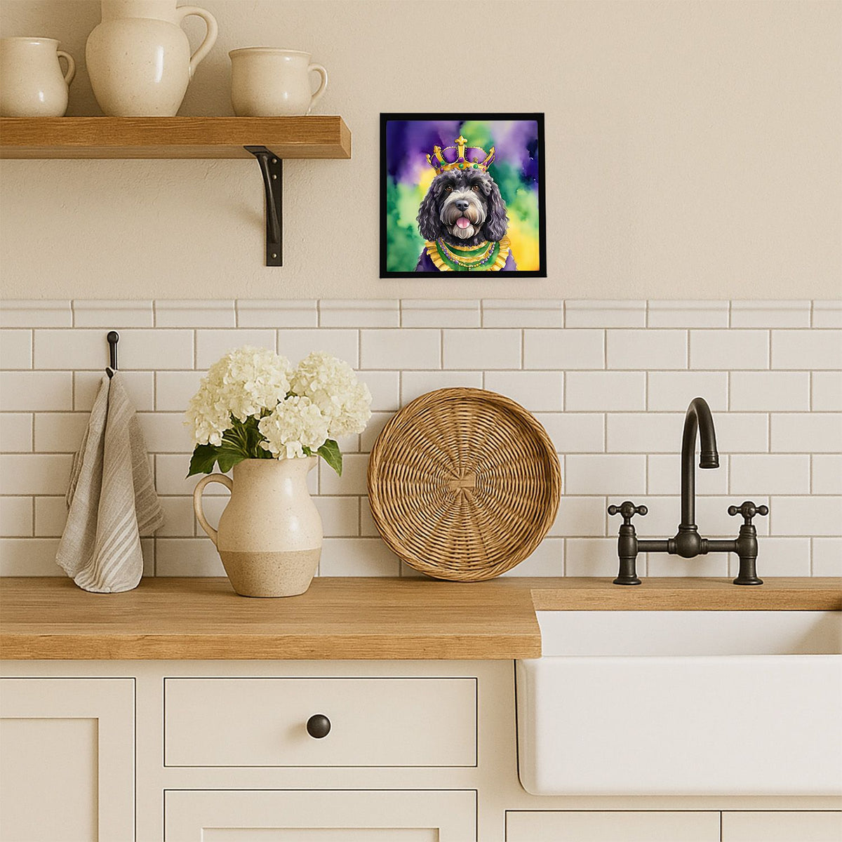Portuguese Water Dog King of Mardi Gras Wall Art