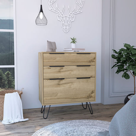 Praga Three-Drawer Dresser with Hairpin Legs