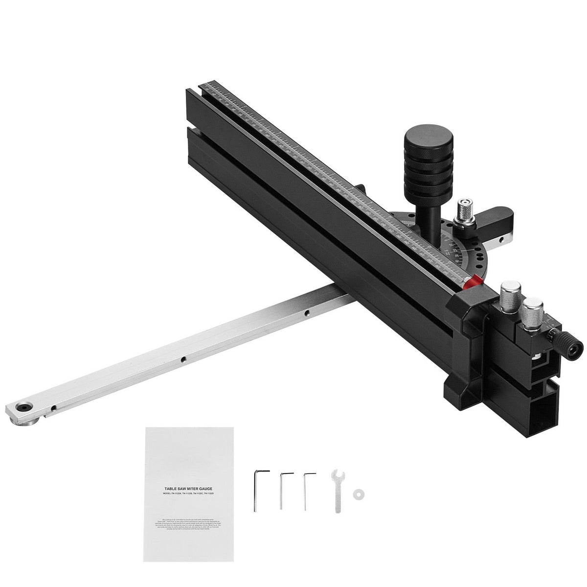 Precision Miter Gauge for Standard Table Saws with 15 Angle Stops