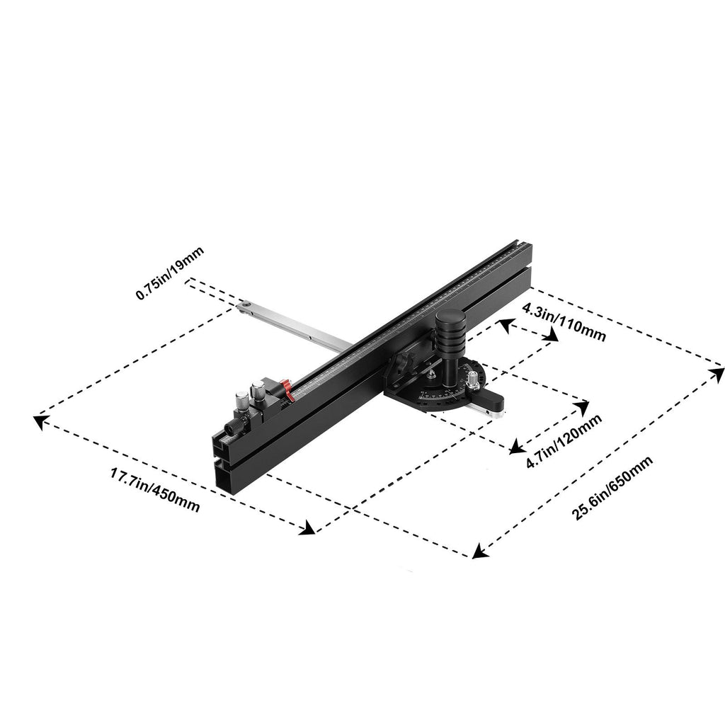 Precision Table Saw Miter Gauge with Preset Angle Stops