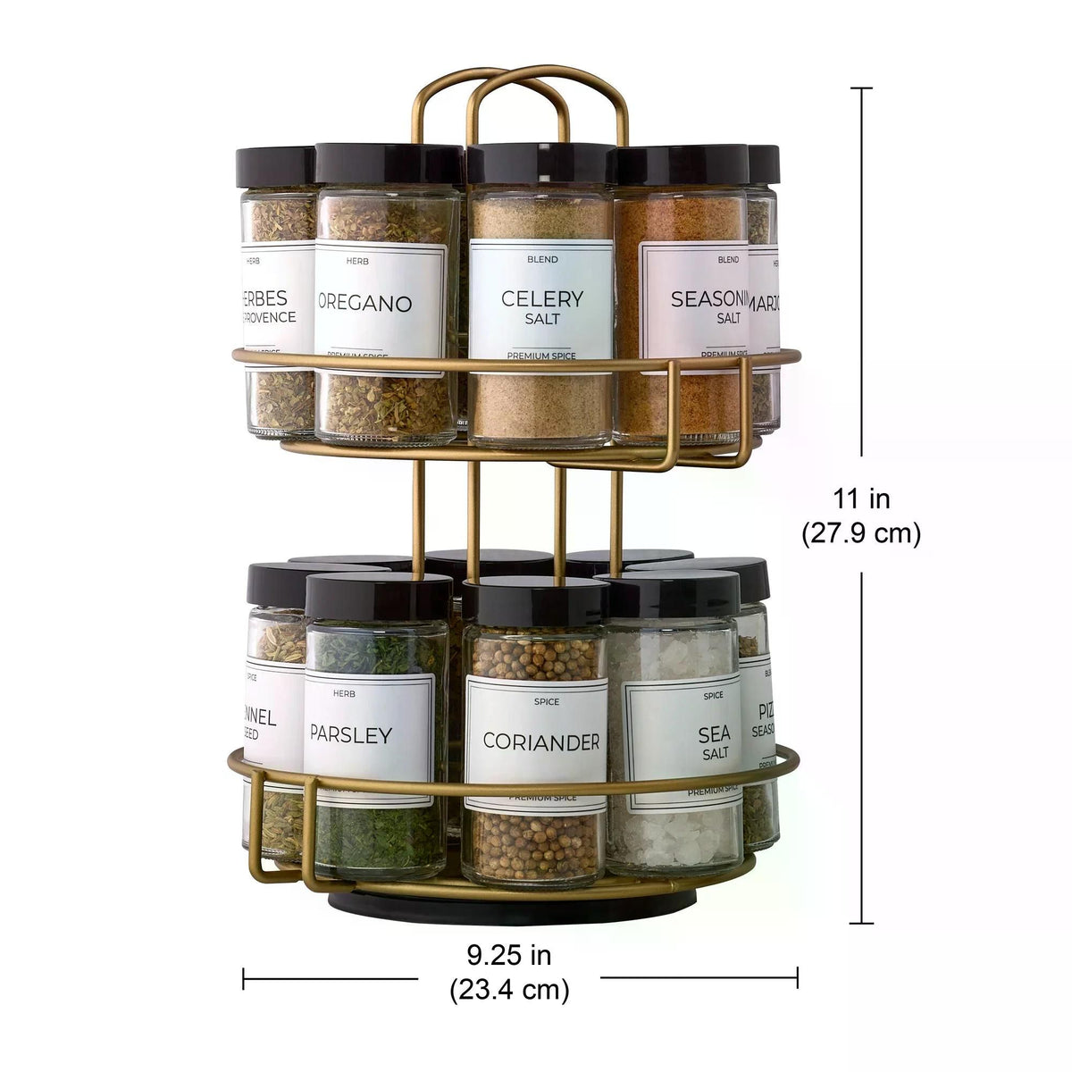Revolving Tiered Countertop Spice Rack Keeps Seasonings Close
