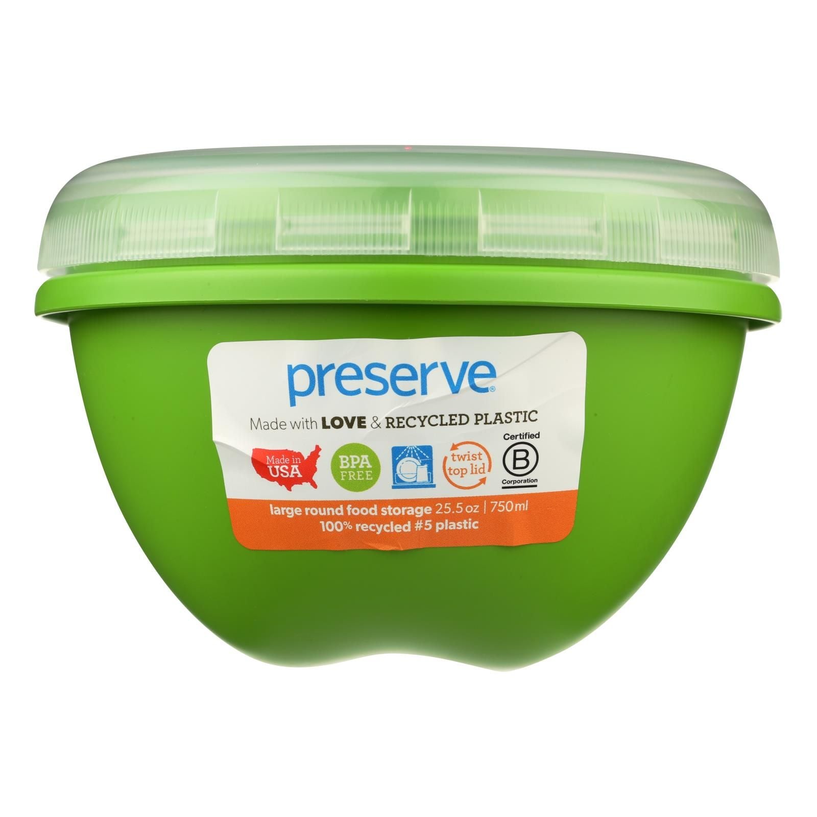 Preserve Large Food Storage Container - Green - Case Of 12