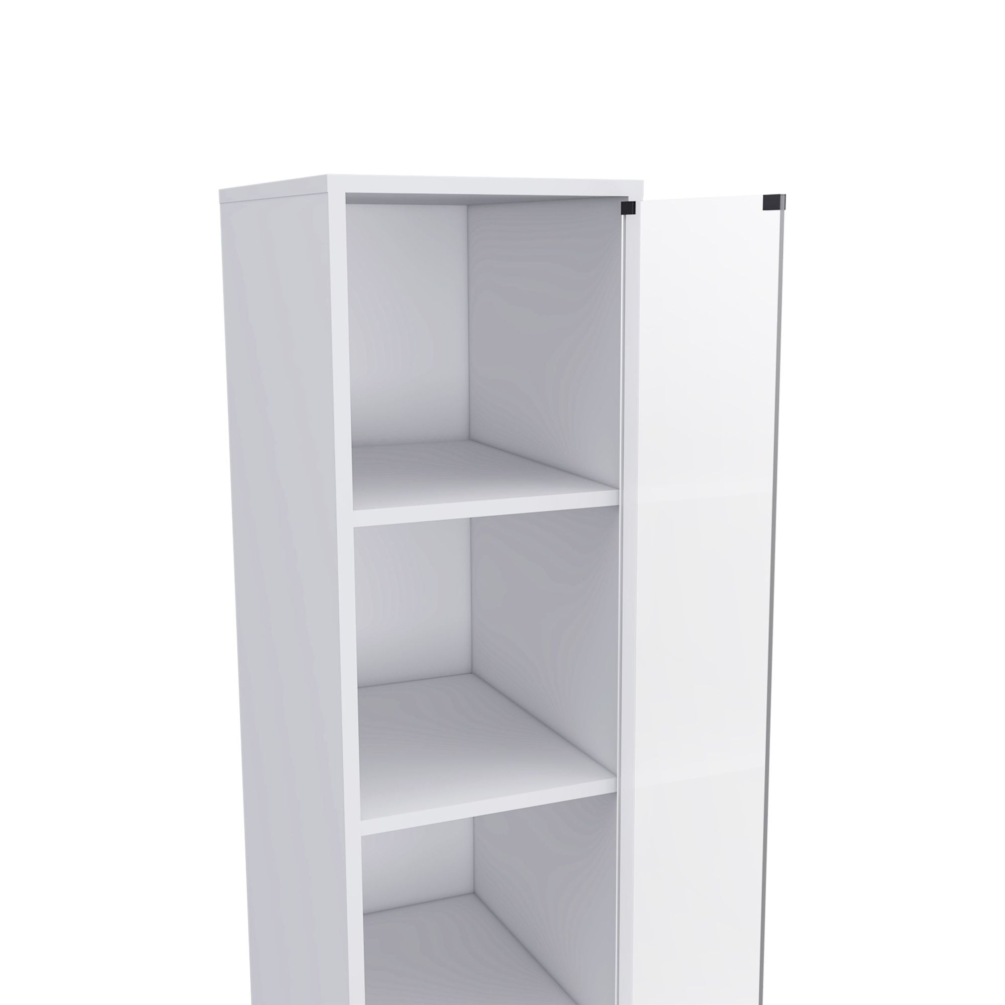 Preston Linen Cabinet – Three Shelves, Three Drawers, Glass Door