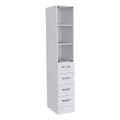 Preston Linen Cabinet – Three Shelves, Three Drawers, Glass Door