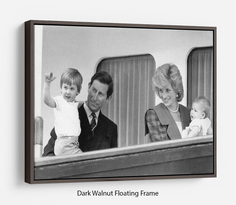 Princess Diana Aboard Britannia Floating Frame Canvas