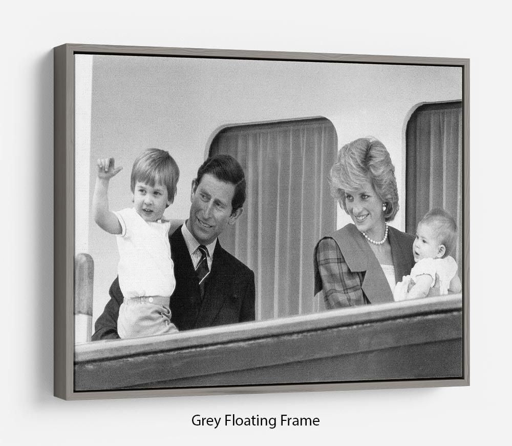 Princess Diana Aboard Britannia Floating Frame Canvas