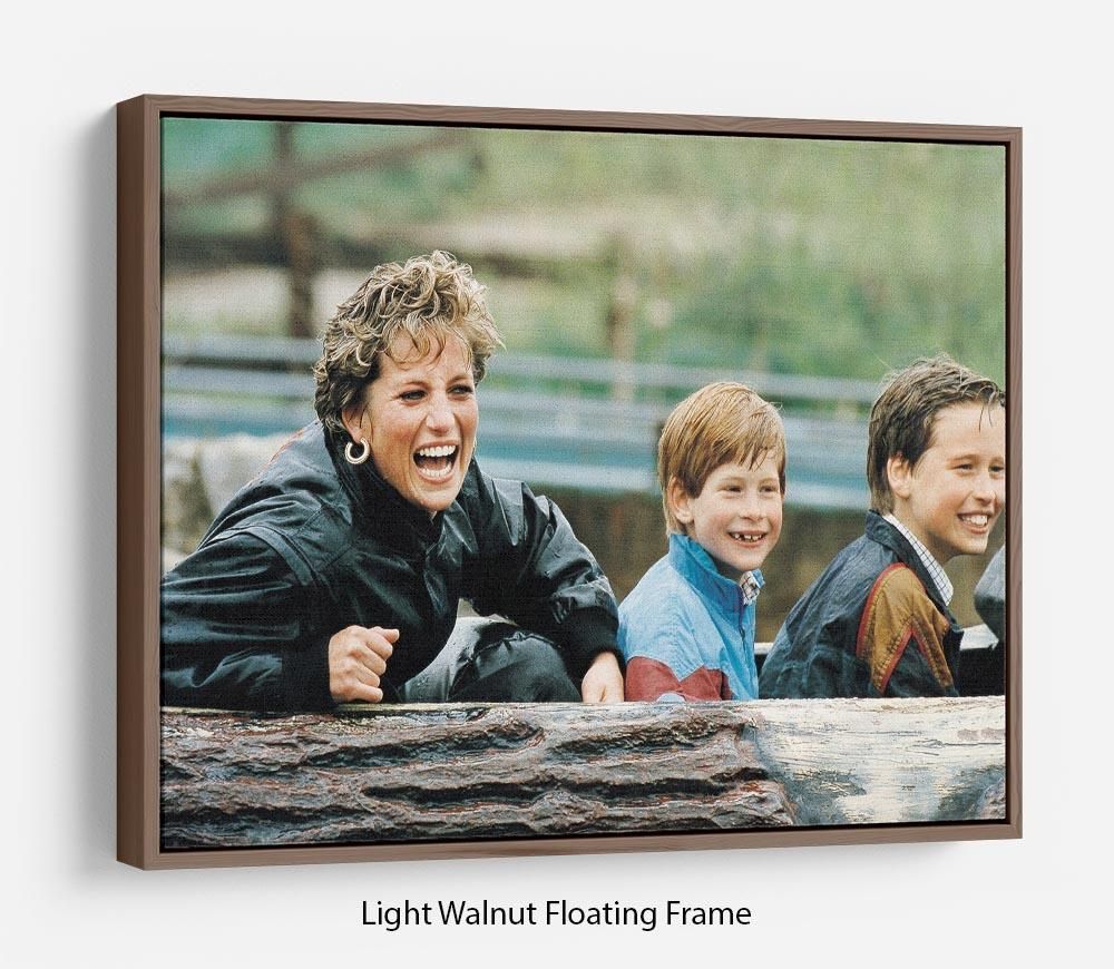 Princess Diana with William and Harry Floating Frame Canvas Art