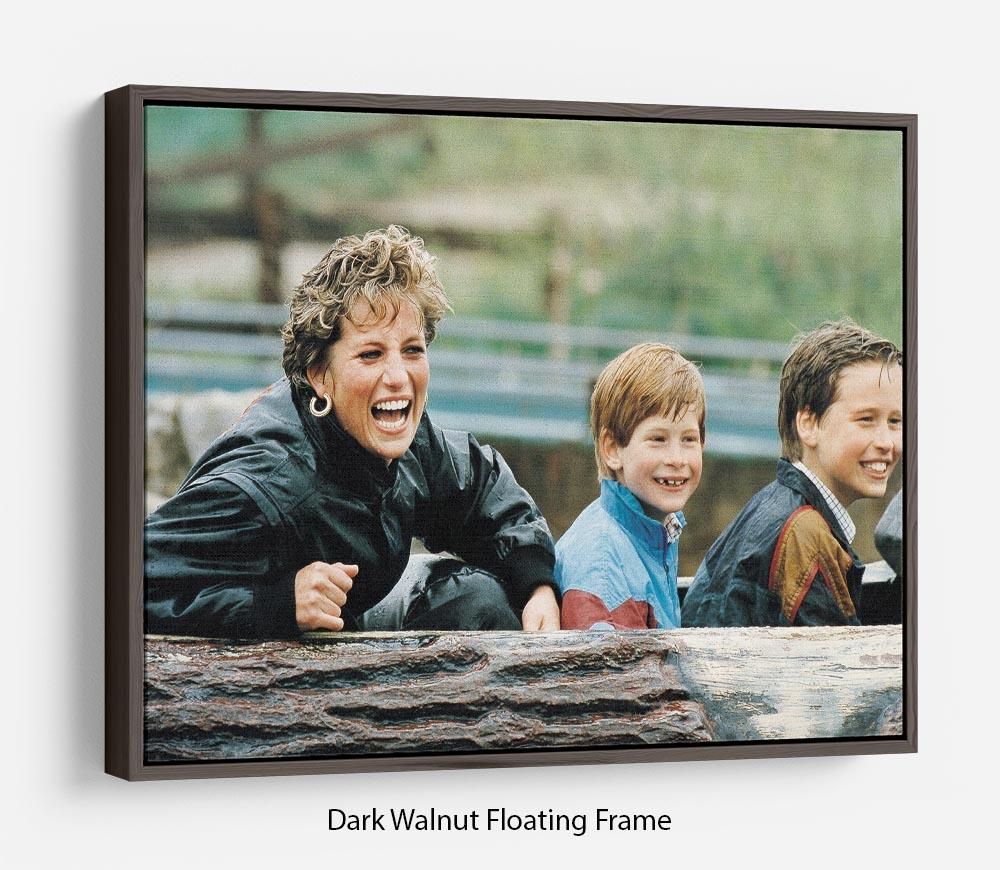 Princess Diana with William and Harry Floating Frame Canvas Art