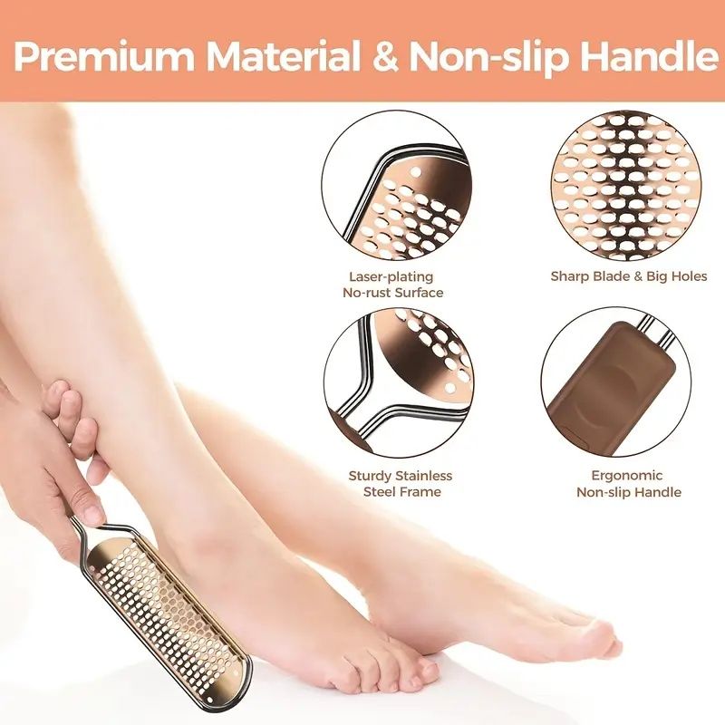 Dual-Sided File & Callus Remover – Smooth Heels with Stainless Steel Pedicure Tool