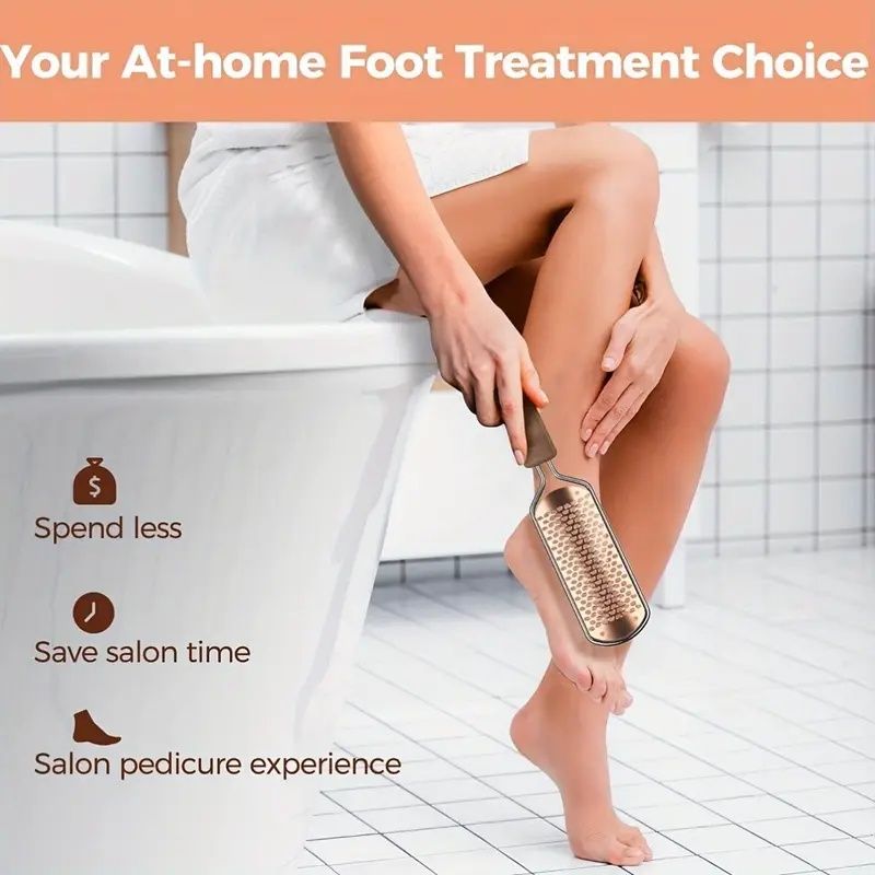 Dual-Sided File & Callus Remover – Smooth Heels with Stainless Steel Pedicure Tool