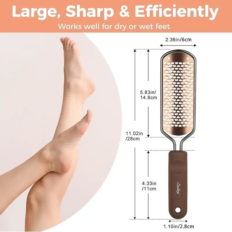 Dual-Sided File & Callus Remover – Smooth Heels with Stainless Steel Pedicure Tool
