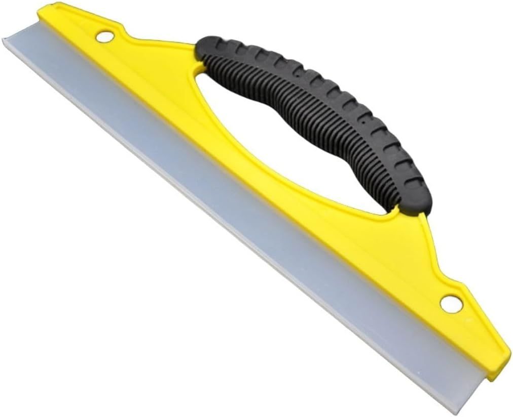 Professional Grade Silicone Windshield Squeegee - Streak-Free Drying for Glass, Paint & Chrome, Flexible Edge for Auto Detailing, 12- (Yello