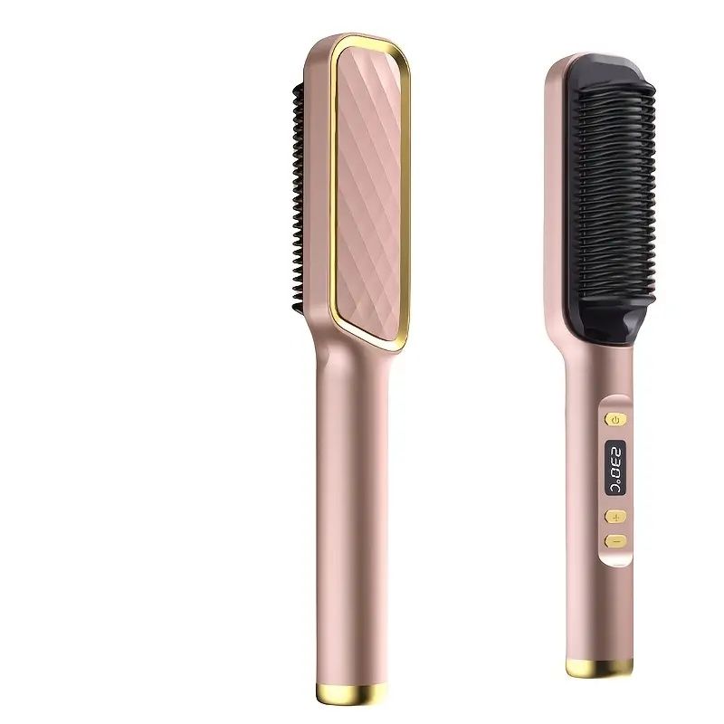 Professional Ionic Hair Straightening Brush with Fast Heating Ceramic Technology