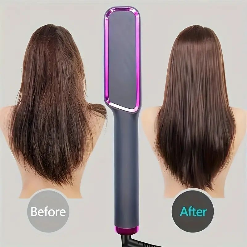 Professional Ionic Hair Straightening Brush with Fast Heating Ceramic Technology