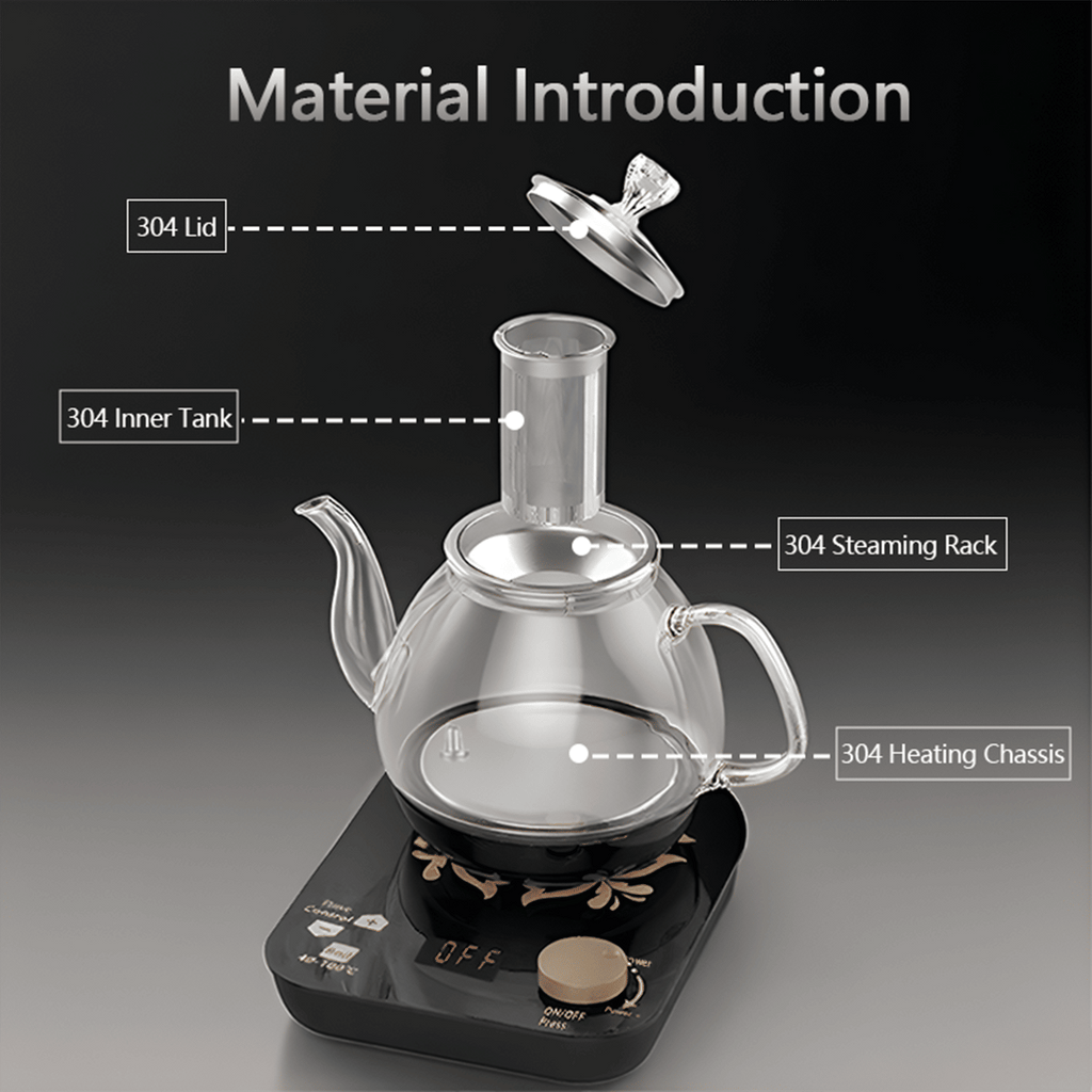 Compact Electric Teapot for Brewing and Keep-Warm Service