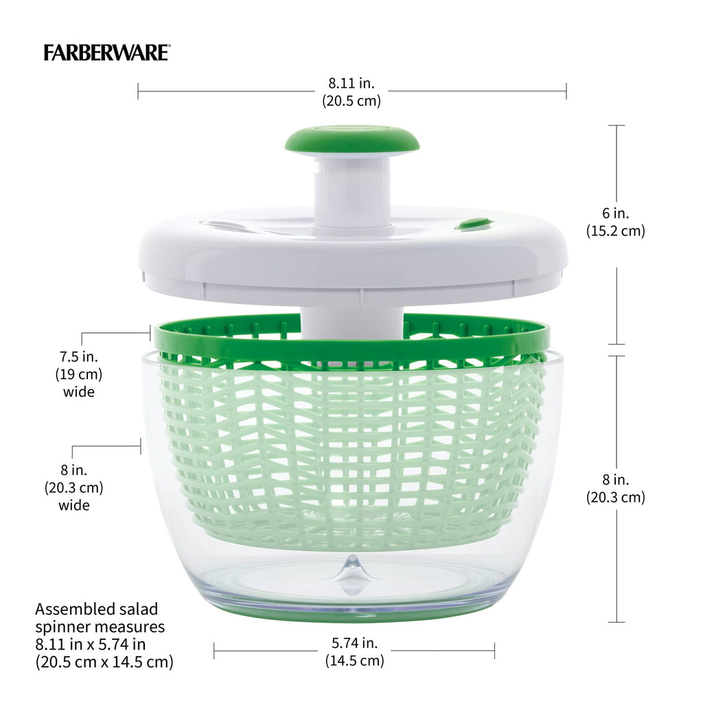 Professional Small Salad Spinner – Hand Pump, 3.16 Qt
