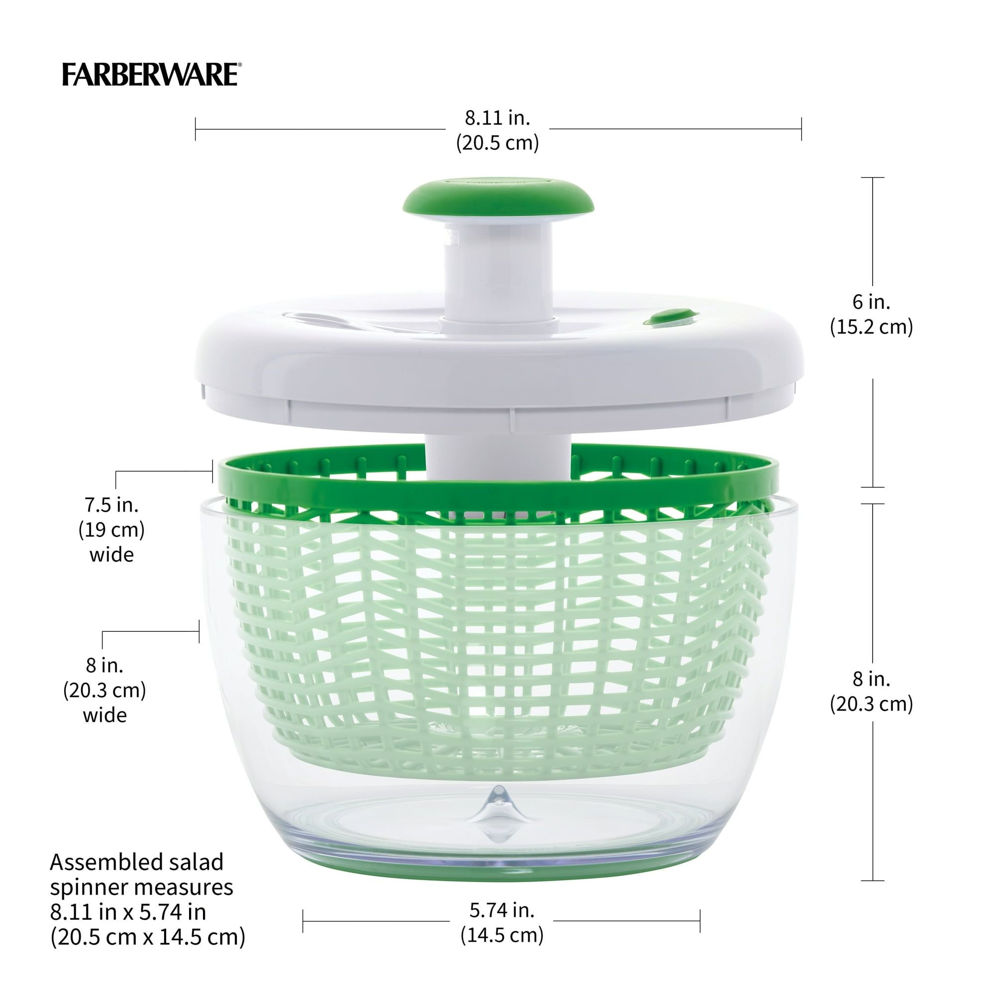 Professional Small Salad Spinner – Hand Pump, 3.16 Qt