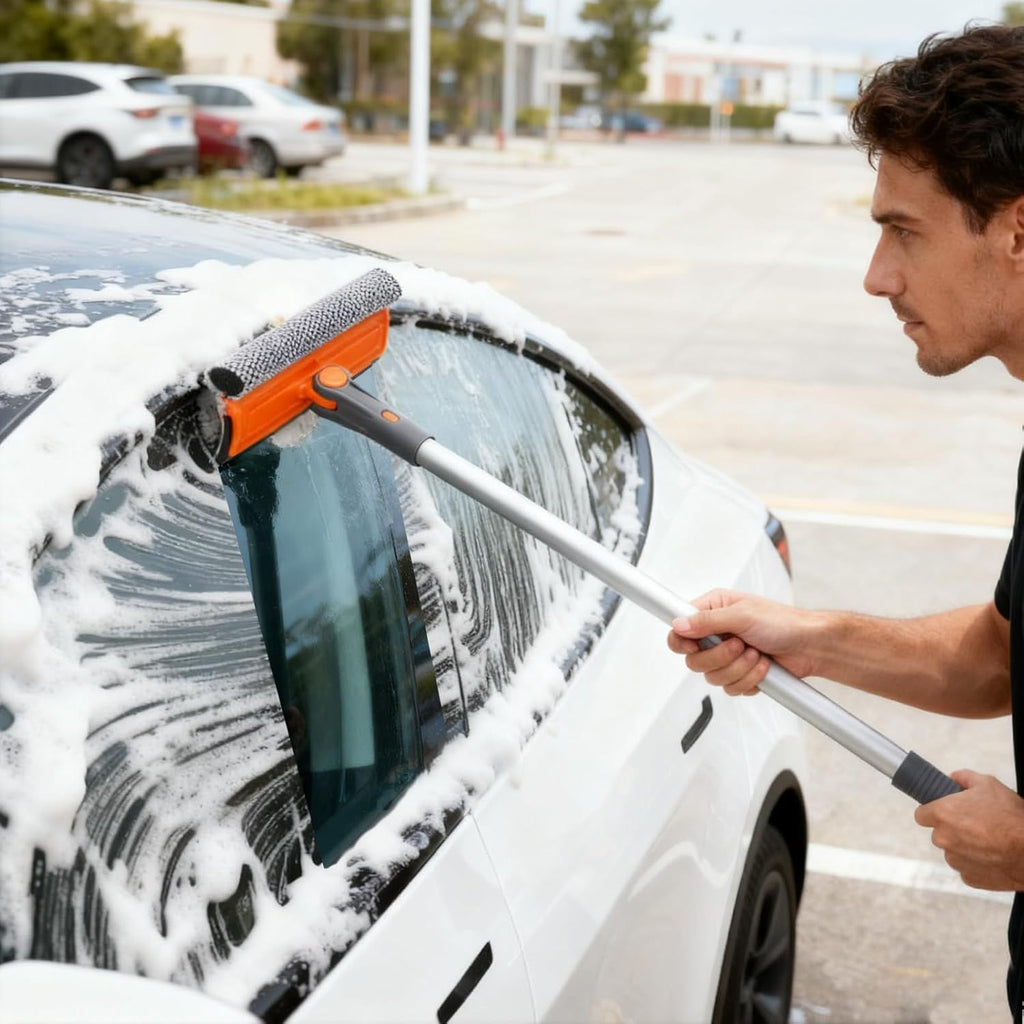 Rotatable Two-in-One Window Squeegee Kit
