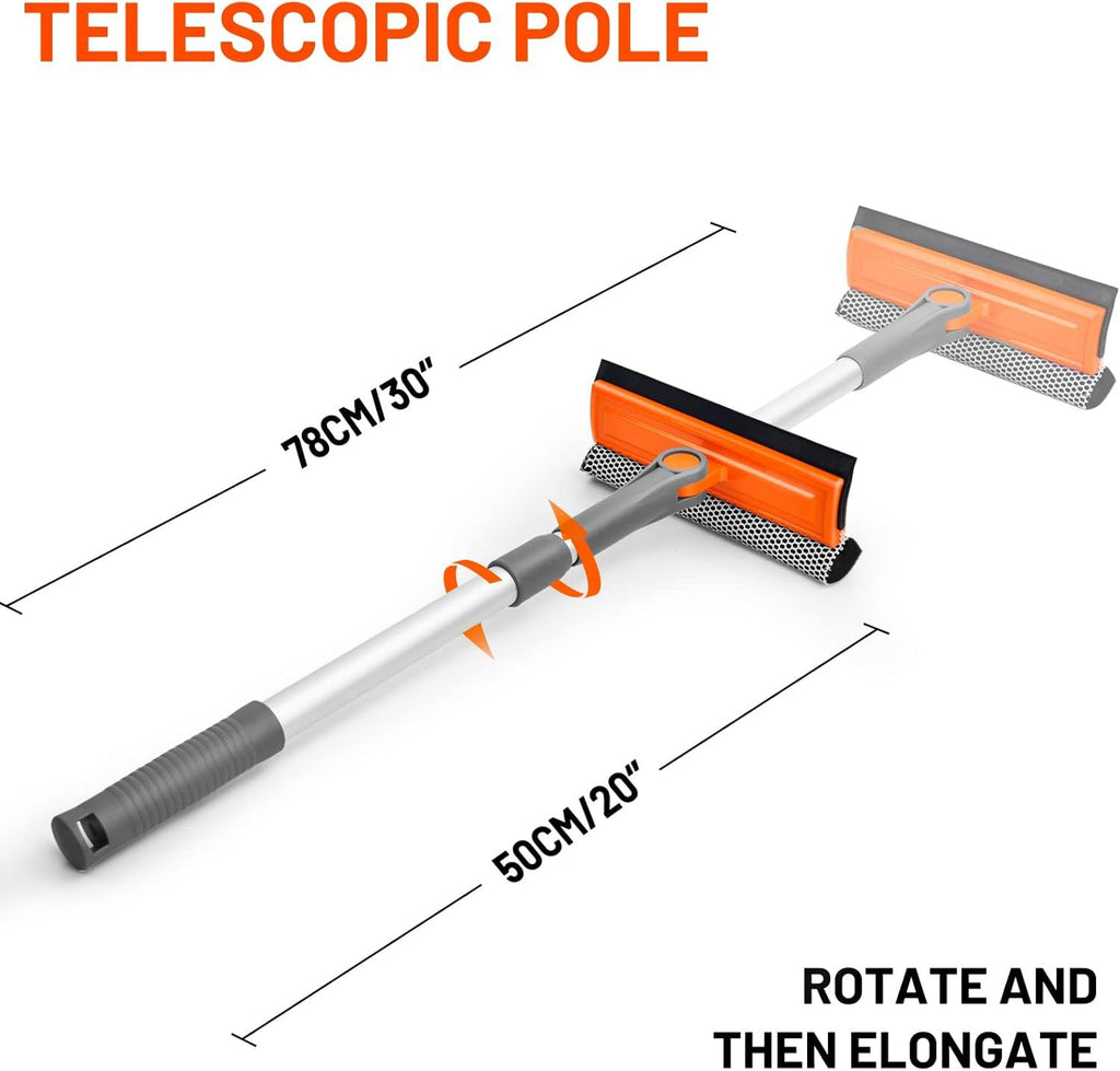 Rotatable Two-in-One Window Squeegee Kit