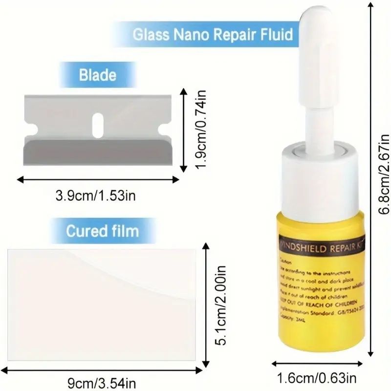 Professional Windshield Crack Repair Kit with NanoFluid Filler