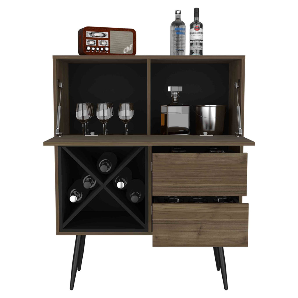 Prunus Bar Cabinet with Bottle Racks and Drawers