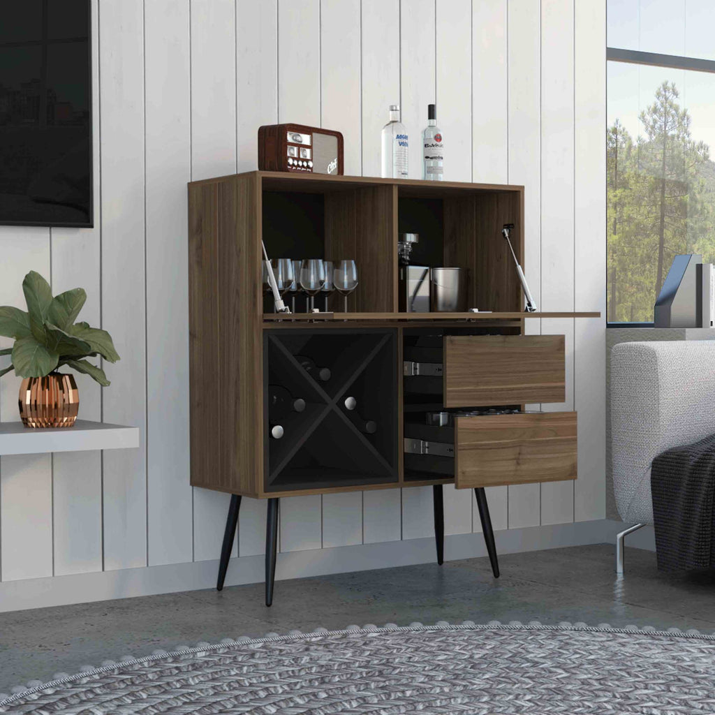 Prunus Bar Cabinet with Bottle Racks and Drawers