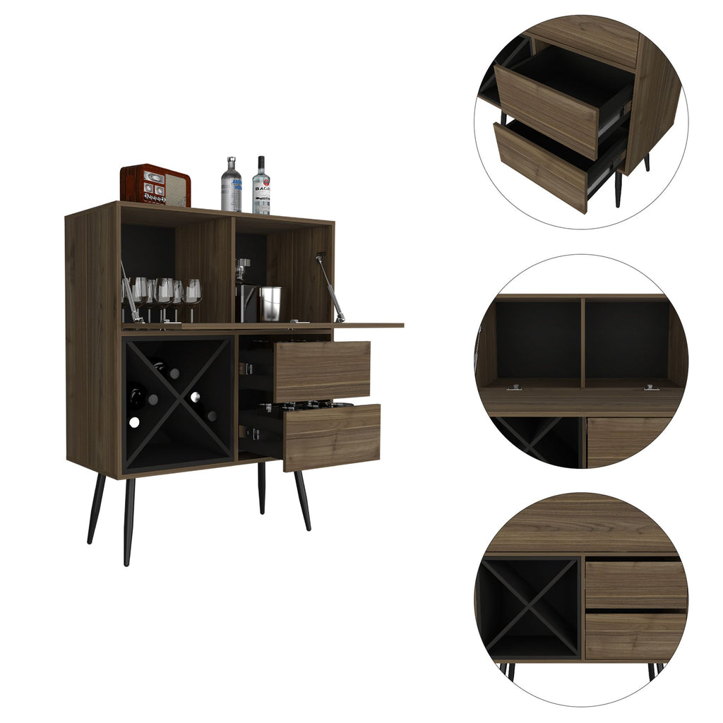 Prunus Bar Cabinet with Bottle Racks and Drawers