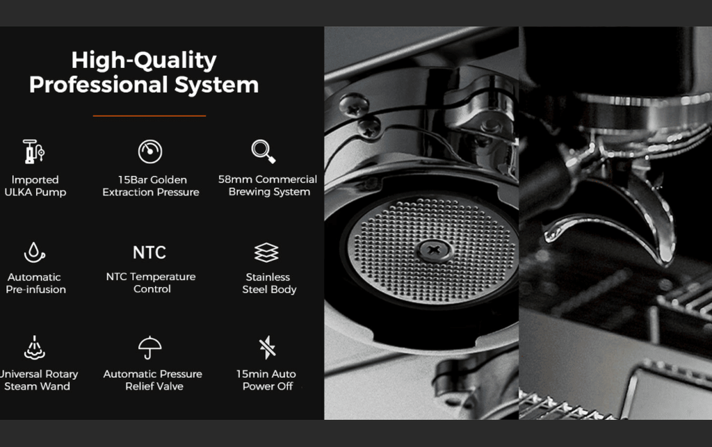 American-Style Semi-Automatic Espresso Machine with 15Bar Pressure and Steam Milk Frother
