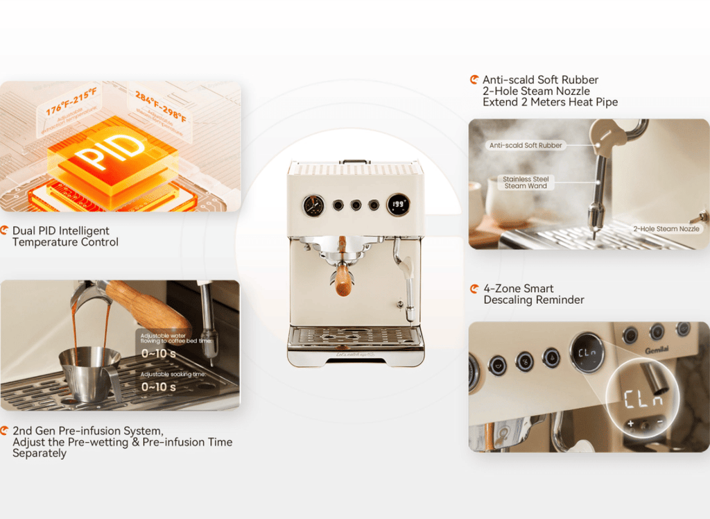 American-Style Semi-Automatic Espresso Machine with 15Bar Pressure and Steam Milk Frother