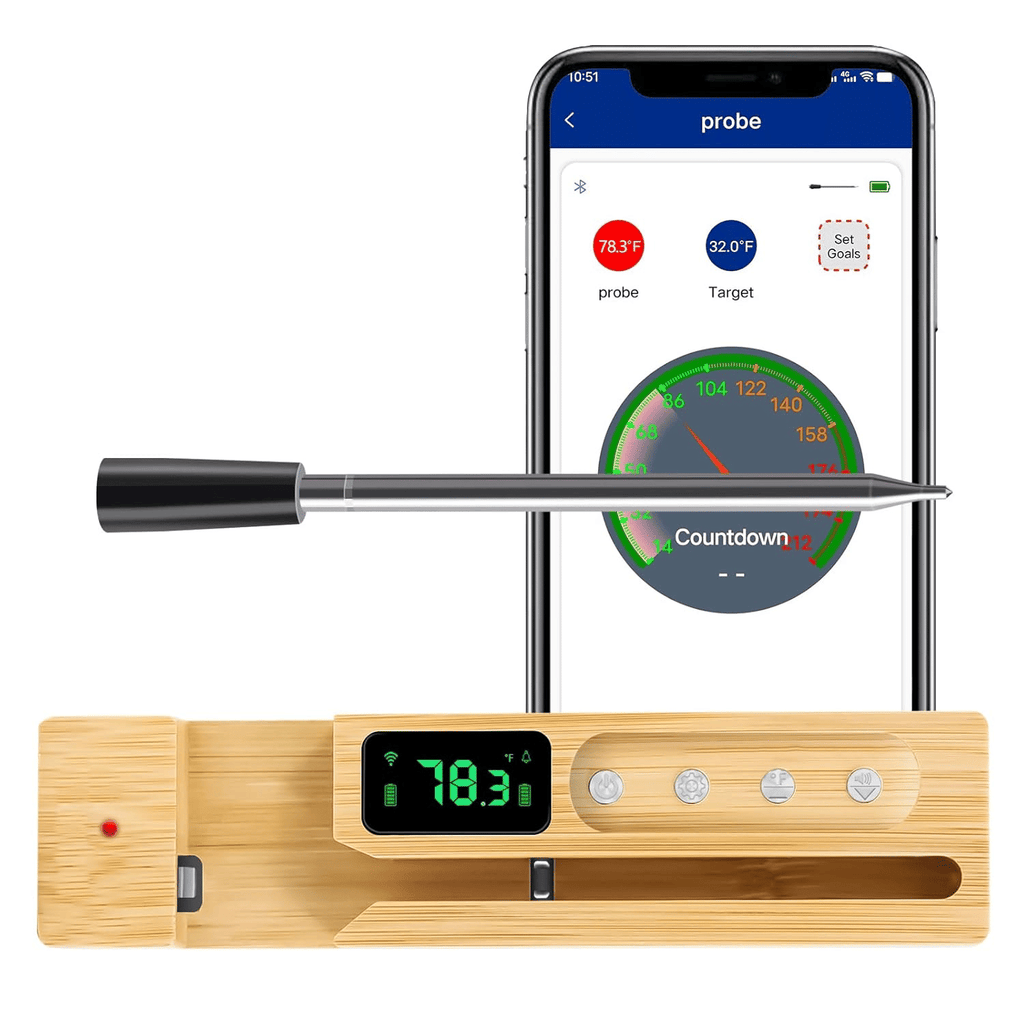 PSJX168A barbecue meat thermometer SUS304 food grade Bluetooth 5.2 transmission distance batte