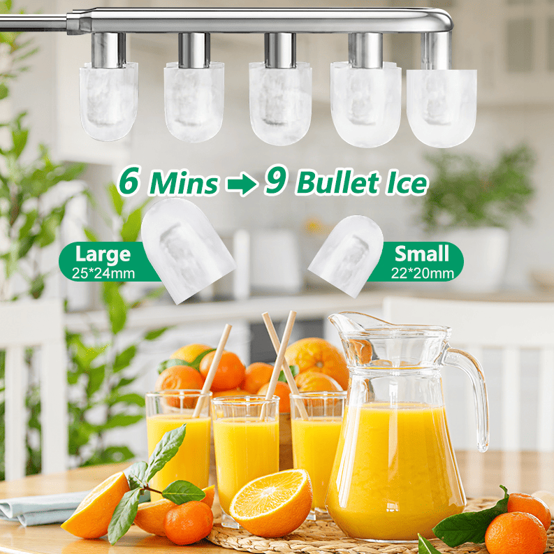 Countertop Automatic Ice Maker With Bullet Ice and Self-Cleaning Cycle
