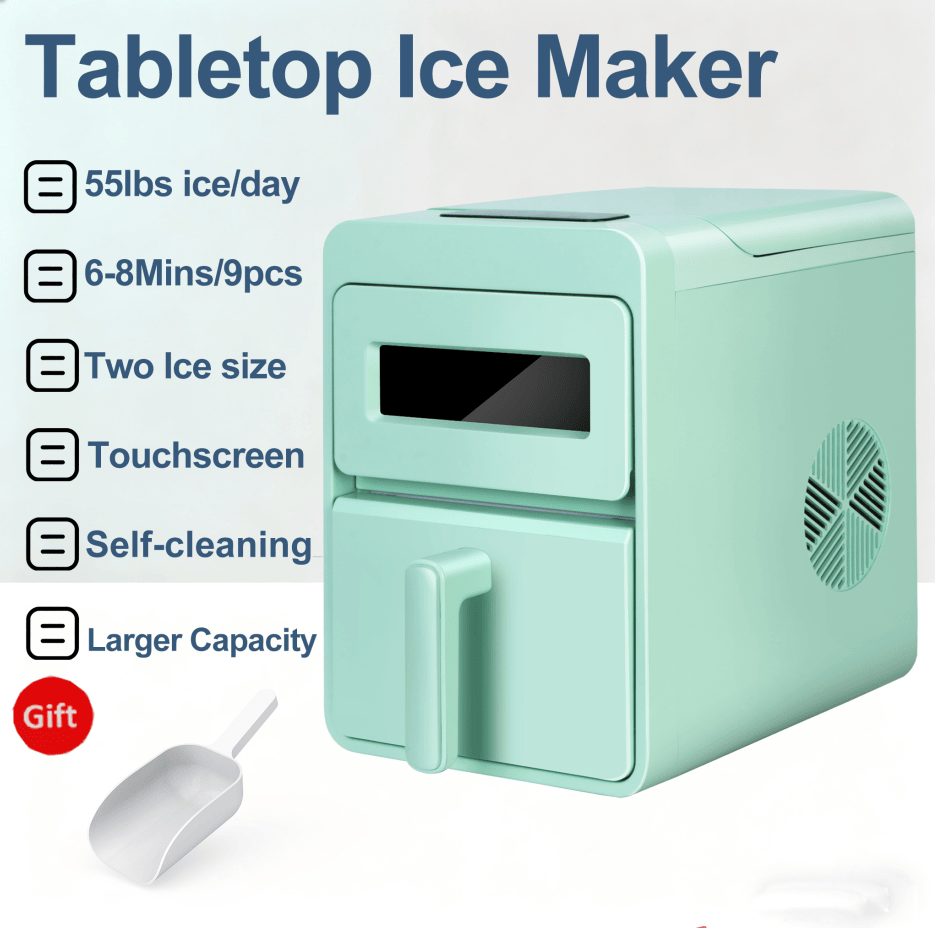 Countertop Automatic Ice Maker With Bullet Ice and Self-Cleaning Cycle